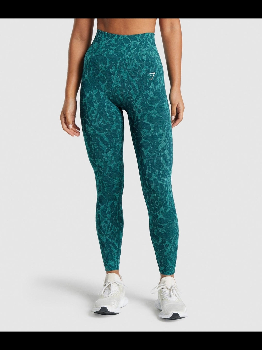 Gymshark High-Rise Teal Patterned Leggings Small